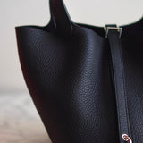 Bolsa Hermès Picotin 18 Clemence Noir com Ferragens Palladium