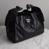Bolsa Chanel 25 Small Caviar Preta com Ferragens Prateadas