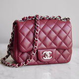 Bolsa Chanel Mini Square Flap Vinho
