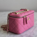 Bolsa Chanel Vanity Case Lambskin Pink Small