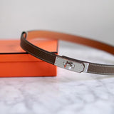 Cinto Hermès Kelly Epsom Etoupe com Ferragens Palladium