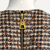 ⁠Vestido Louis Vuitton Check Tweed Utility Detail Dress