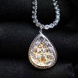 Colar de Riveira Pavê Yellow Fancy em Gota P13,9 - 3,94CT