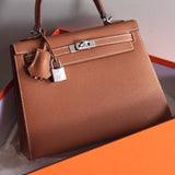 Bolsa Hermès Kelly 25 Epsom Sellier Gold com Ferragens Palladium