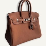 Bolsa Hermès Birkin 25 Togo Gold com Ferragens Palladium
