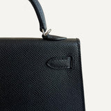 Bolsa Hermès Mini Kelly Noir com Ferragens Palladium