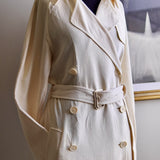 Trench Coat Hermès Paris Wool Creme