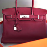 Bolsa Hermès Birkin 30 Togo Rouge com Ferragens Palladium