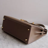 Bolsa Hermès Kelly 28 Epsom Etoupe com Ferragens Gold