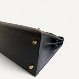 Bolsa Hermès Kelly 28 Epsom Noir com Ferragens Gold