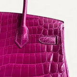 Bolsa Hermès Birkin 30 Rose Scheherazade Croco Niloticus Shiny com Ferragens Gold