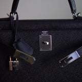 Bolsa Hermès Kelly 28 Sellier Epsom Noir com Ferragens Palladium