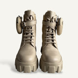 Bota Prada Monolith Re-Nylon Off-White