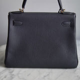Bolsa Hermès Kelly 28 Togo Gris Misty com Ferragens Gold
