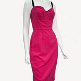 Vestido Midi Dolce & Gabbana Rosa com Alça Preta - Tam 40