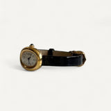 Relógio Mini Baignoire Cartier Ouro Amarelo e Couro