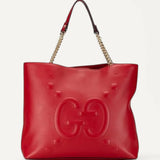Bolsa Gucci Apollo Tote Bag em Couro Vermelho