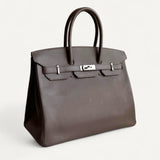 Bolsa Hermès Birkin 35 Epsom Gris com Ferragens Palladium