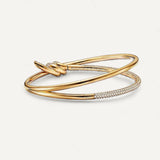 Bracelete Tiffany Knot de Duas Voltas em Ouro Amarelo com Diamantes