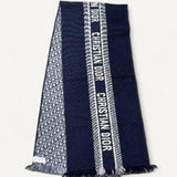 Echarpe Dior Azul Marinho Oblique University em Lã
