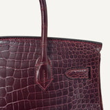 Bolsa Hermès Birkin 25 Croco Matte Rouge com Ferragens Gold