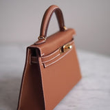 Bolsa Hermès Mini Kelly Epsom Gold com Ferragens Gold