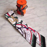 Twilly Hermès Harnais Seda Legendaire Branco e Verde