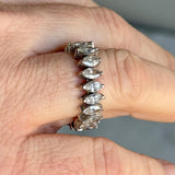 Anel Navete Diamante 2.96ct Ouro Branco 18k