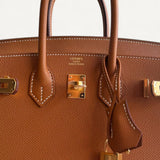 Bolsa Hermès Birkin 25 Epsom Sellier Gold com Ferragens Gold