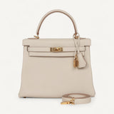 Bolsa Hermès Kelly 25 Togo Craie com Ferragens Gold