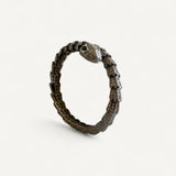 Pulseira Bvlgari Serpenti em Ouro Branco 18K cravejada com Pavê de Diamantes e dois Olhos de Esmeralda