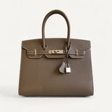 Bolsa Hermès Birkin 30 Epsom Sellier Etoupe com Ferragens Palladium