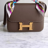 Bolsa Hermès Constance 24 Epsom Etoupe com Ferragens Gold