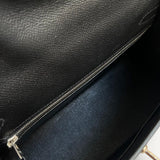 Bolsa Hermès Kelly 25 Noir com Ferragens Palladium