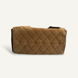 Bolsa Chanel 25 Small em Suede Caramelo com Ferragens Douradas