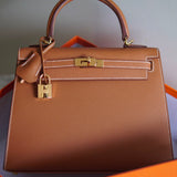 Bolsa Hermès Kelly 25 Epsom Sellier Gold com Ferragens Gold