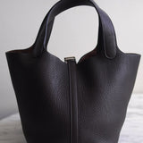 Bolsa Hermès Picotin 18 Clemence Ebene com Ferragens Palladium