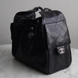 Bolsa Chanel 25 Small Caviar Preta com Ferragens Prateadas