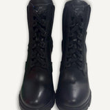 Bota Prada Monolith Preta Couro Salto Alto