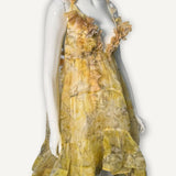 Vestido Zimmermann Assimétrico com aplicações florais Amarelo