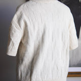 Suéter Hermès Lã Blanc Naturel de manga curta "H"