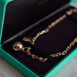 Pulseira Tiffany Duas Voltas de Elos Pequenos em Ouro Rosa