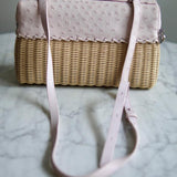 Bolsa Loro Piana Extra Pocket L27 Wicker Light Rose Com Ferragens Prateadas