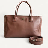 Bolsa Chanel Executive Cerf Tote Bag Beige