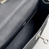 Bolsa Hermès Kelly Pochette Noir com Ferragens Palladium