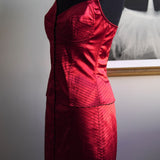 Conjunto Corset e Saia Dolce & Gabbana Cetim Vermelho