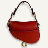 Bolsa Christian Dior Goatskin Micro Saddle Bag With Strap Bright Orange