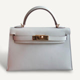 Bolsa Hermès Mini Kelly Epsom Sellier Veau Perso Nata Com Ferragens Gold