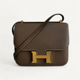 Bolsa  Hermès Constance 18 Swift Etoupe com Ferragens Gold