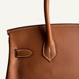 Bolsa Hermès Birkin Shoulder Light 29 Evercolor Gold com Ferragens Gold
